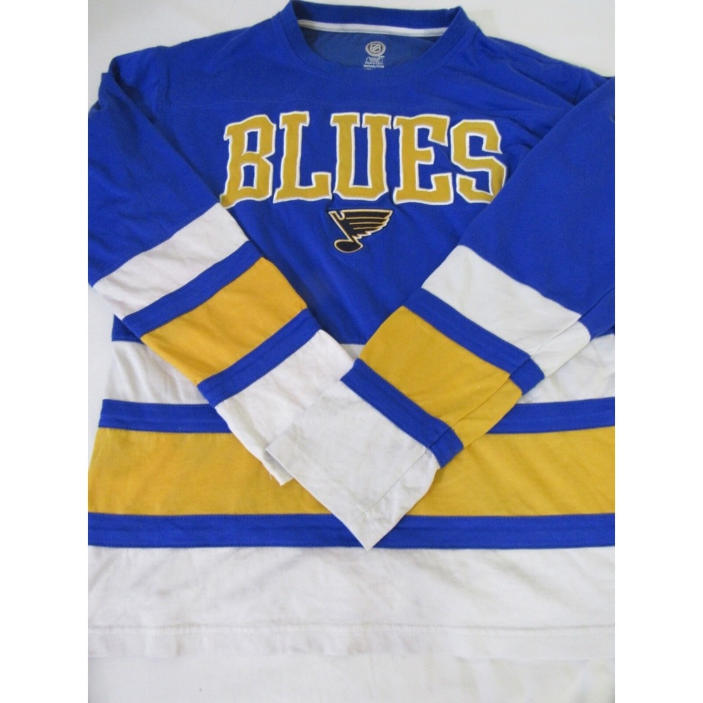 NHL Hockey St. Louis Blues NHL Jersey Gold Blue White Stitched Lettering Size M